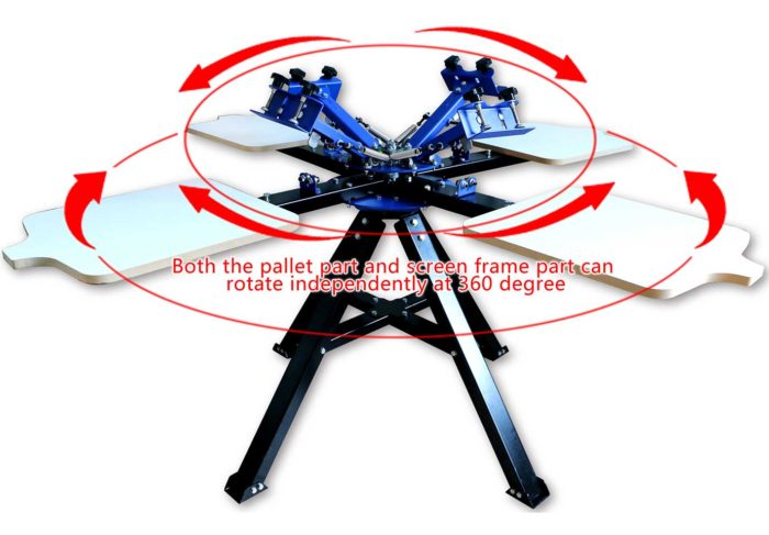 MK-F442A floor type 4 color 4 station double wheel screen printing machine | Screen Printing Machine Manufacturer