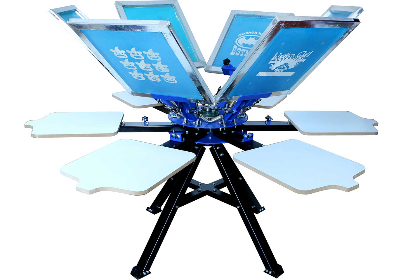 MK-F662A floor type 6 color 6 station double wheel screen printing machine | Screen Printing Machine Manufacturer