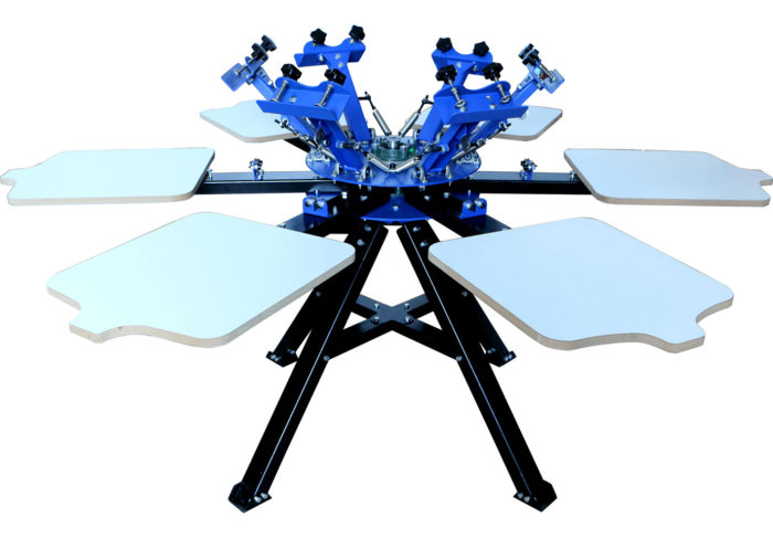 MK-F662A floor type 6 color 6 station double wheel screen printing machine | Screen Printing Machine Manufacturer