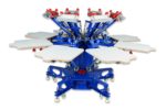 MK-F882E floor type 8 color 8 station double wheel screen printing machine | Screen Printing Machine Manufacturer
