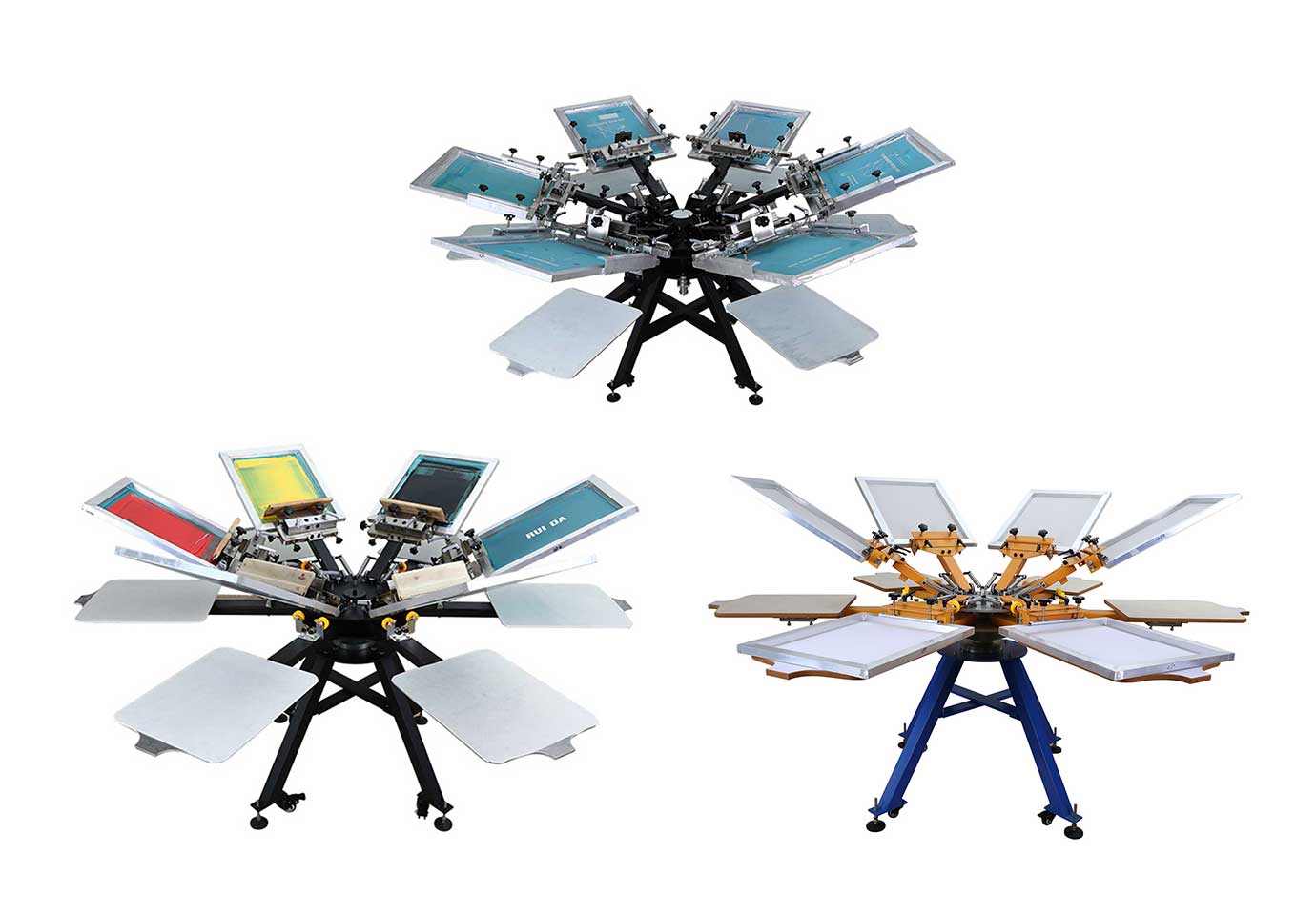 6 color 6 station Screen Printing Machine