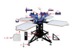 MK-F442B floor type 4 color 4 station double wheel screen printing machine | Screen Printing Machine Manufacturer