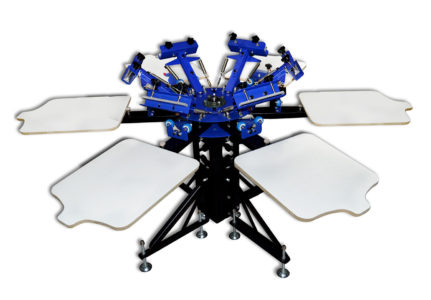 6 Color 6 Station Manual Screen Printing Press Micro-adjust Rotatable Machine T-Shirt Print Equipment