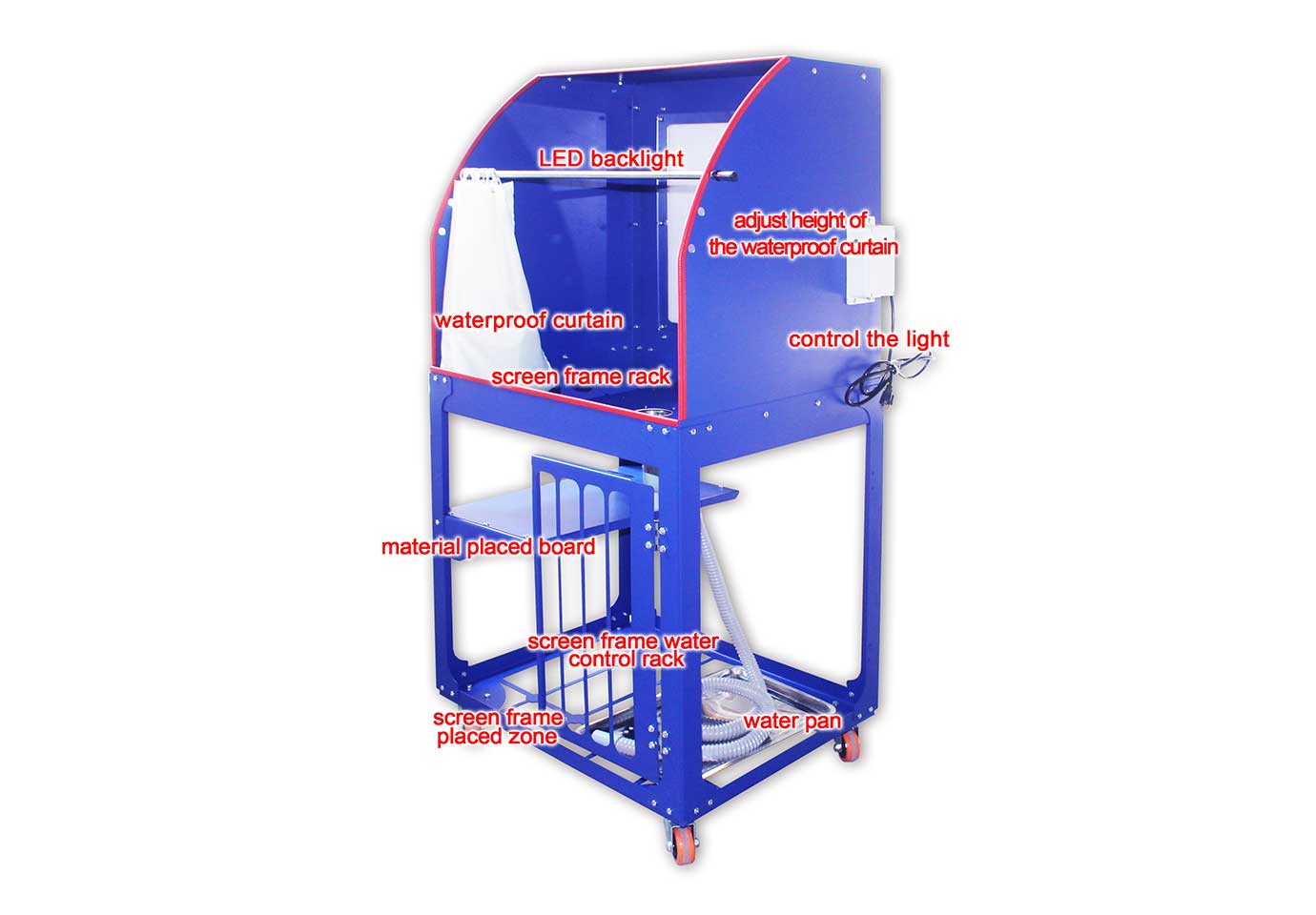 MK-FWT Stand Type Washout Tank with LED light | Screen Printing Machine Manufacturer
