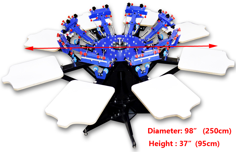 8 Color 8 Station Precise Matching Color Screen Printer