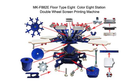 Advanced 6-Color Screen Printing Press for Multi-Color Designs